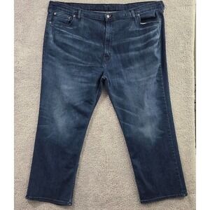 Levi's 559 Men's Jeans 52x32 Relaxed Straight Dark Wash Blue Stretch Whiskering
